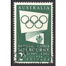 AUSTRALIA 1955: OLYMPIC GAMES, MELBOURNE PUBLICITY ISSUE - 2/- GREEN USED (G4)