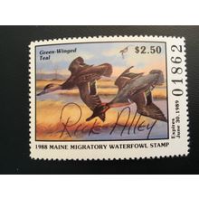 ICOLLECTZONE US 1988 Maine ME5 Artist Signed Single Duck Stamp VF NH