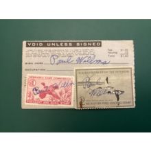 ICOLLECTZONE US RW23 Duck stamp 1956 & Nebraska Hunting stamp on license fresh