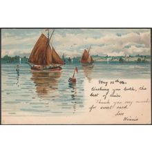 Partant pour la Pêche - Marine Series, 1904 - Tuck's Postcard