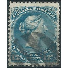 Canada 1868 SG60 12 1/2c Bright Blue Good+ Used .. ..