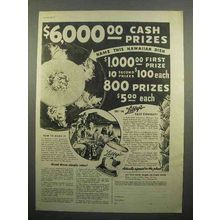 1941 Libby's Sliced Pineapple Ad - Cash Prizes
