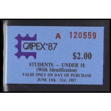 Ticket Students-Under 18 Admission CAPEX '87 Box0125