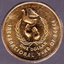 1986 Australia 1 Dollar coin Internation Year of Peace