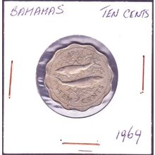 1969 Bahamas 10 Cents Coin
