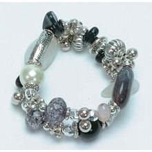 Silver Tone & Beads Bracelet