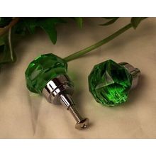 SMALL Green Solid Crystal DrawerDoor Pull