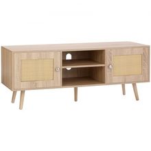Rattan TV Stand, Boho TV Cabinet for 55 inch TV, Mid Century Modern TV Stand...