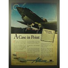 1942 Allison Aircraft Engine Ad - Curtiss P-40 Tomahawk