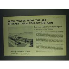 1958 G. & J. Weir Multiflash Sea Water Evaporating and Distilling Plant Ad