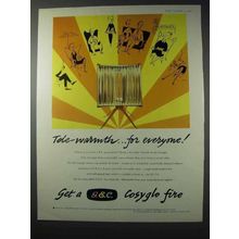 1958 G.E.C. Cosyglo Fire Heater Ad - Tele-Warmth