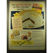 1950 Duff's White Cake Mix Ad - Only Duff's White cake mix can make a prize