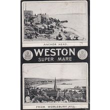 Weston Super Mare Worlebury Hill Anchor Head Antique Postcard