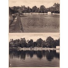 Rhonbad Bronzell German Swimming Pool 2x Old Postcard s