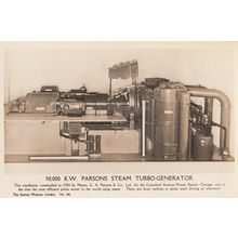 KW Parsons Steam Engine Turbo Generator Real Photo Old Postcard