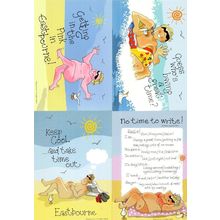 Sunbathing at Eastbourne 4x Seaside Local Comic Humour Postcard s