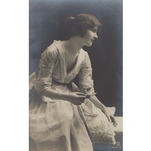 Miss Joan Beryl Hand Painted Actress Old Postcard
