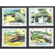 Panama WWF American Crocodile 4v 1997 MNH SG#1590-1593 MI#1787-1790 Sc#846 a-d