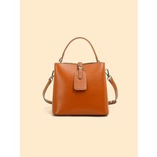 Genuine Leather Women Tote Bag Soft Handbags Orange