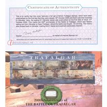 200th Anniversary of Battle Of Trafalgar LTD EDN OF 50 FDC COA