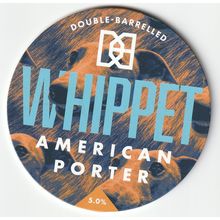 UNUSED KEG CLIP FRONT - DOUBLE BARRELLED BREWERY - WHIPPET AMERICAN PORTER