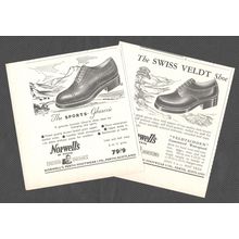 NORWELL'S FOOTWEAR LTD., Perth Scotland :- 2 x Original Vintage 1950s Adverts