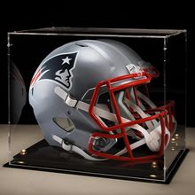 Putros Football Helmet Display Case Full Size with Mirror Back and Black Base Ac