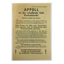 WW2 Soviet/Russian Air Drop Leaflet Authored by the Communist Party of Germany.