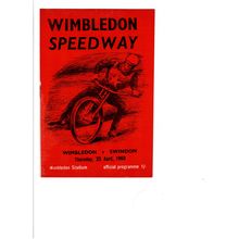 Wimbledon 1968 v Swindon speedway programme