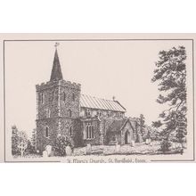 Great Bardfield Dunmow Church Essex Painting Postcard