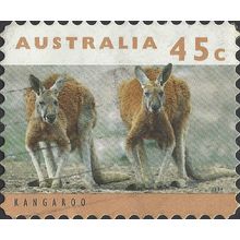 AUSTRALIA, MAMMAL, 2 Red Kangaroo, Macropus rufus, brown 1994, 45c