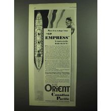 1931 Canadian Pacific Cruise Ad - Go Empress to Orient