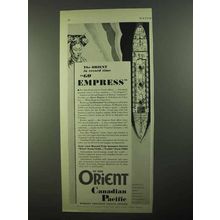 1931 Canadian Pacific Cruise Ad - Orient In Record Time