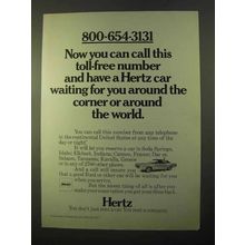 1970 Hertz Rent-a-Car Ad - Call This Number