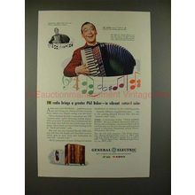 1945 GE FM Radio Ad w/ Phil Baker - Vibrant Color!!