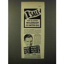 1938 Wildroot Hair Tonic With Oil Ad - 1¢ sale new 3 Action Wildroot hair tonic