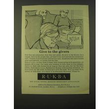 1964 RUKBA Royal United Kingdom Beneficent Association Ad - Give to the givers
