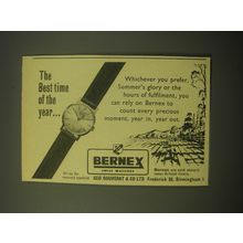 1966 Bernex Watches Ad - The best time of the year