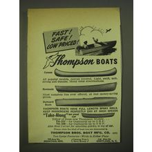 1952 Thompson Boats Ad - Canoes, Rowboats and Outboard Boats