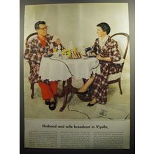 1951 Viyella Robes Ad - Husband and wife broadcast in Viyella