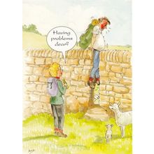 Nosey Parker Peeping Tom Groin Caught On Fence Comic Humour Postcard
