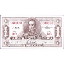 1928 Bolivia Banknote 1 Boliviano