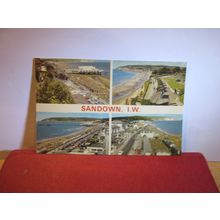 multiview, SANDOWN, ISLE OF WIGHT used postcard by Nigh 1977 postmark =