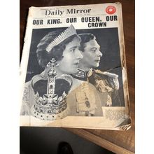 VINTAGE ORIGINAL DAILY MIRROR NEWSPAPER MAY 12 1937 GEORGE V1 & QUEEN ELIZABETH