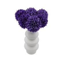 Woodside Home Living Artificial Chrysanthemum Ball Flowers - Purple Set of 6