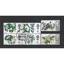 GB.British Wild Flowers set of 6.Fine Used.Jul25