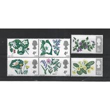 GB.British Wild Flowers set of 6.Phosphor Issue.Mounted Mint.Jul25a