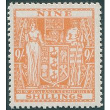 New Zealand 1946 9s. brown-orange Postal Fiscal SGF200 MNH