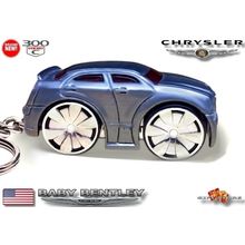 HTF KEYCHAIN SILVER GRAY CHRYSLER 300C CARICATURE Ltd.