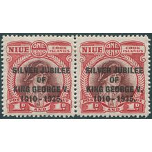 Niue 1935 1d. red-brown & lake Jubilee Narrow 'K' in 'KING' SG69a unused